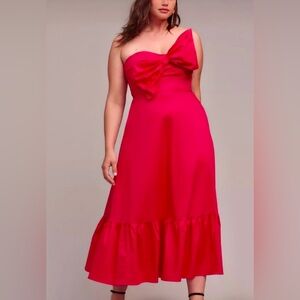 Hutch Bow-Tie Maxi Dress Pink Anthropologie Plus